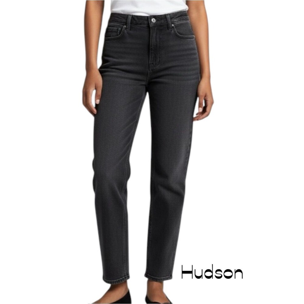 Hudson Black Wash Straight Leg Jeans Size 12 Bohemian Festival CowGirl